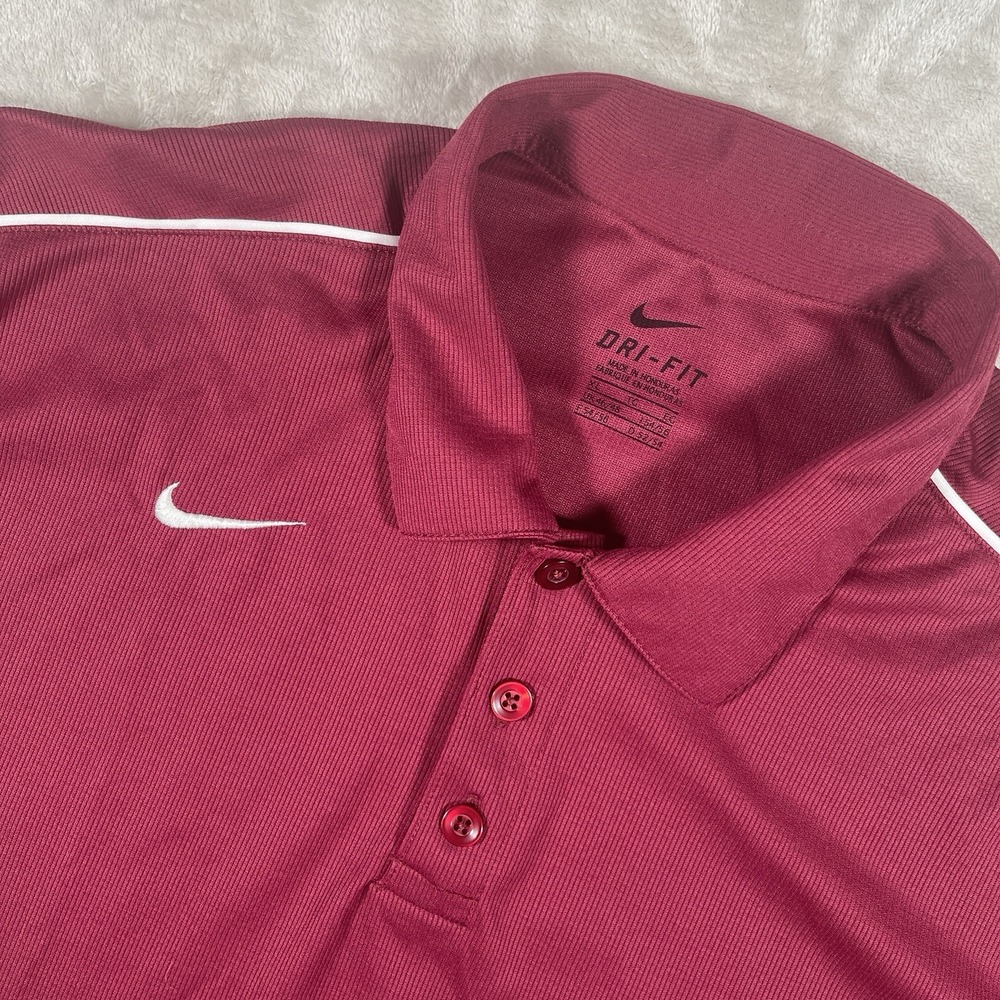 Nike All Day Dri-Fit Polo Golf Shirt Mens‎ XL Short Sleeve Maroon Red